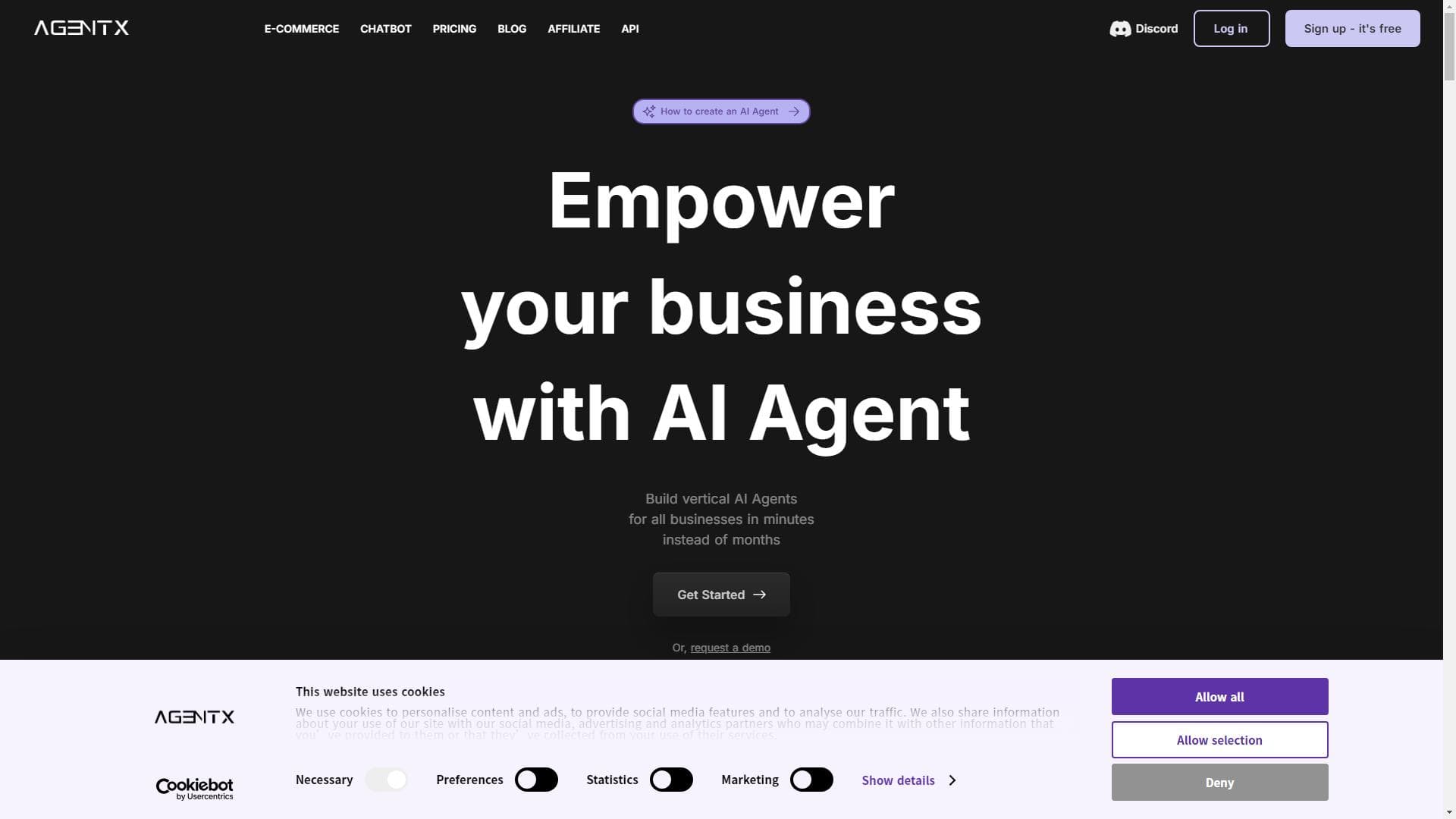 AgentX - AI Agent Chatbot Build Platform