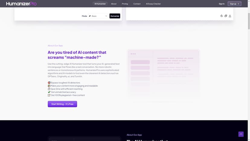 HumanizerPro - 使用 HumanizerPro 将 AI 文本转换为高质量、人性化的内容，提高可读性并绕过 AI 检测器。