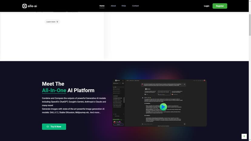 Alle-AI - Alle-AI是一款全方位的人工智能平台，集成了多种功能和工具，为用户提供便捷的AI服务。