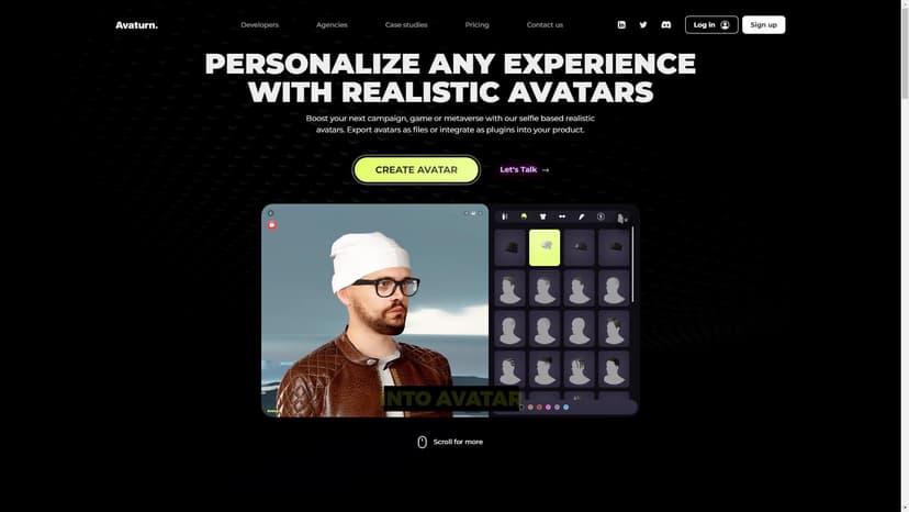 Avaturn ME - 快速创建真实3D头像，自定义和导出模型。