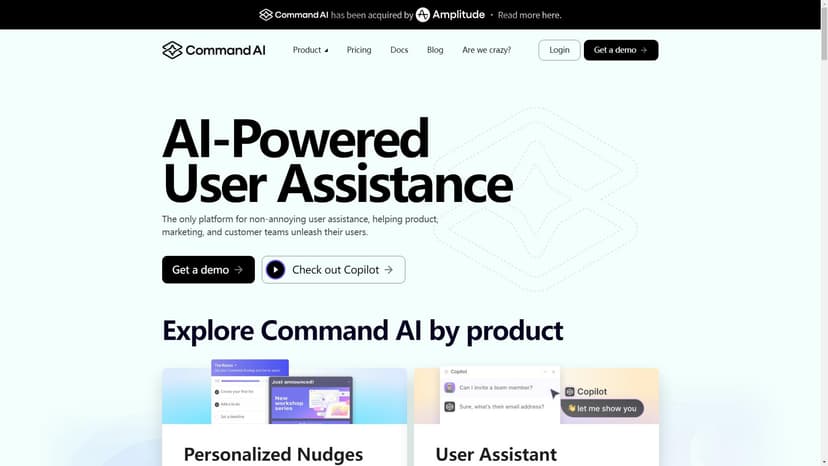 Command AI - Command AI是一款集成在应用程序中的帮助、自然语言搜索和非打扰式推送的强大平台。
