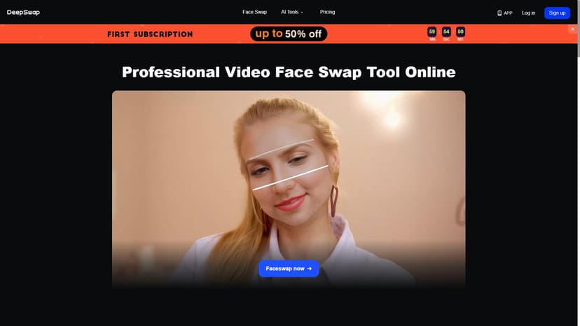 Deepswap - DeepSwap是一款专业的AI面部交换网站，允许用户以几次点击即可在视频、GIF和照片中替换任何面孔。利用最新的深度学习技术，我们为您提供了无与伦比的创意工具。