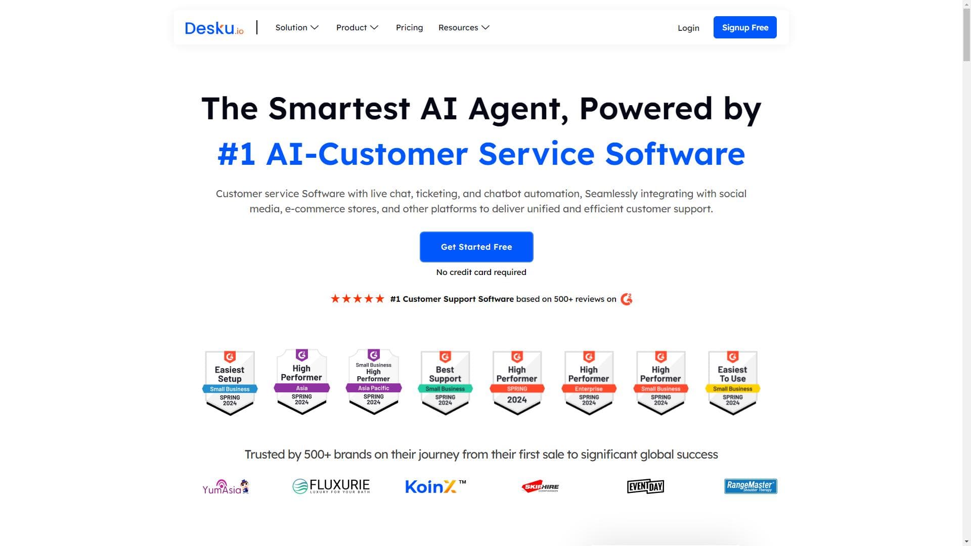 Desku - 客户服务软件为电子商务品牌和企业提供统一票据、人工智能聊天机器人、知识库和门户。