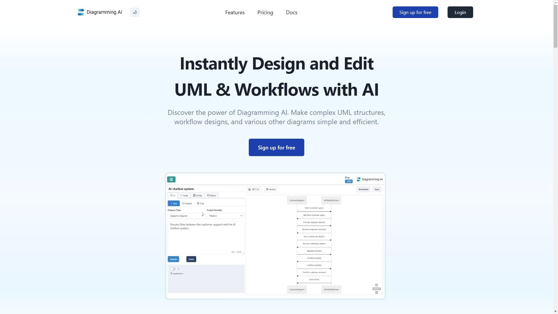 Diagramming AI - 使用AI快速设计UML和工作流图