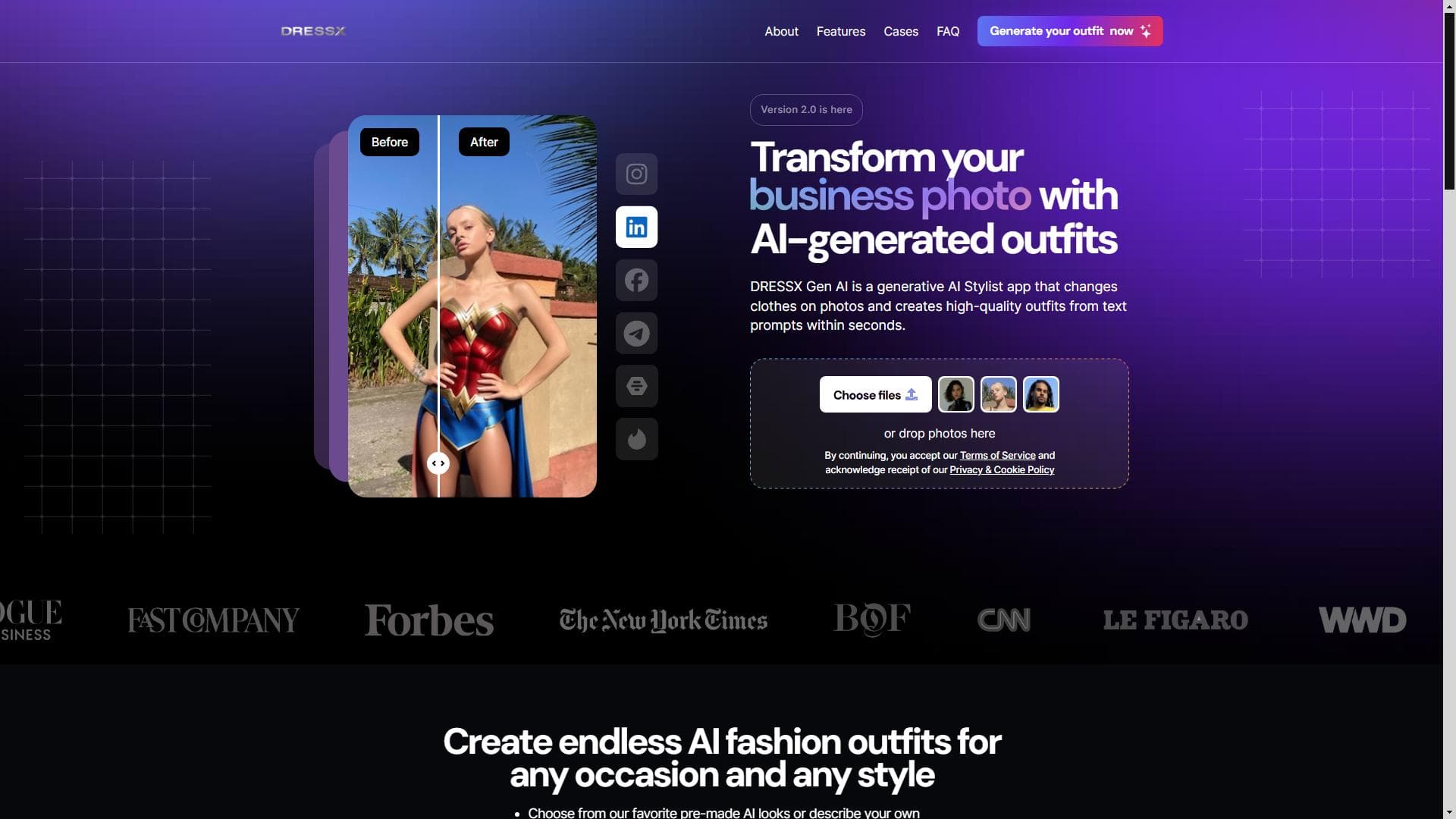 DRESSX.me：探索虚拟衣柜的AI生成时尚。