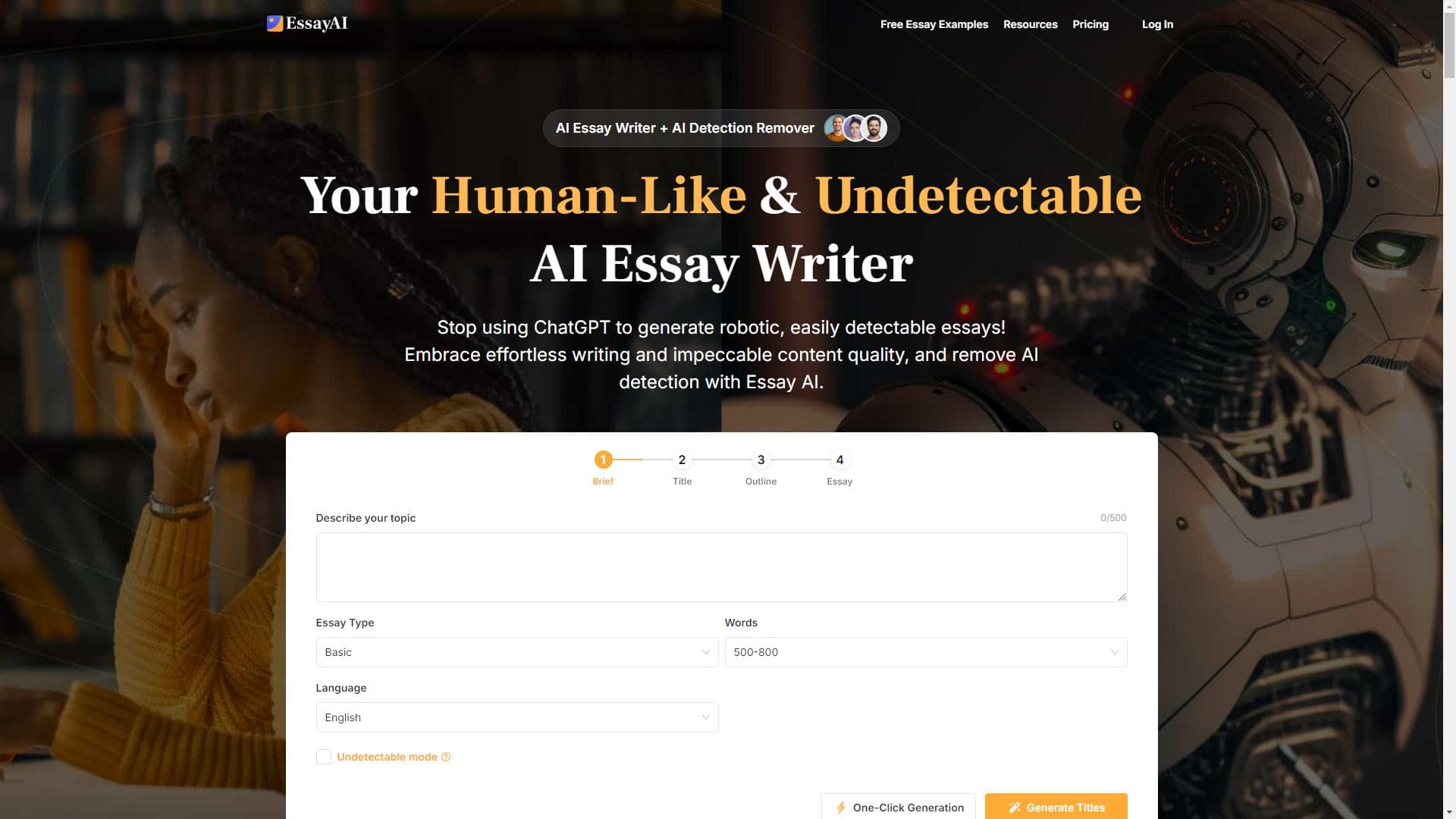 Essay AI：AI 作文生成器 - 避免 AI 检测