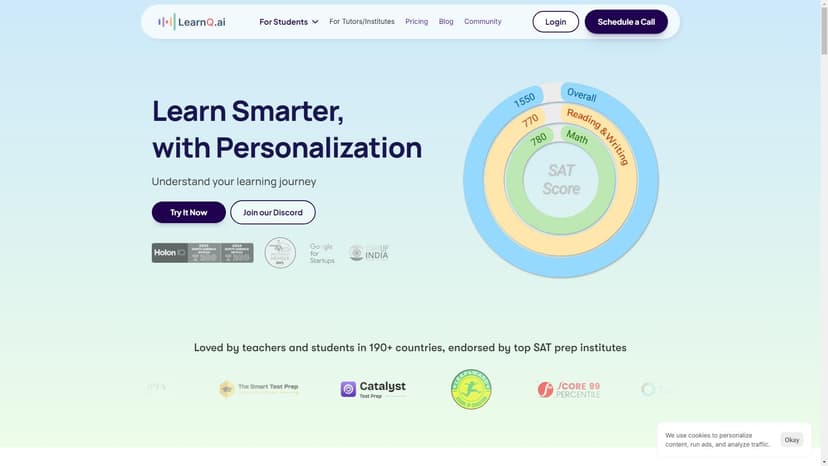 LearnQ.ai - 通过数据驱动的学习方法和实时可视化的见解，提供个性化的学习体验，帮助学生全面发挥潜力。