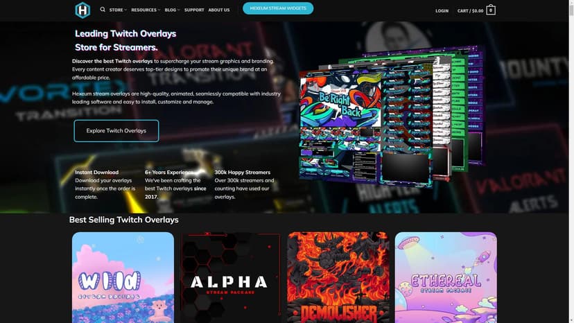 Hexeum - Hexeum 提供 Twitch 直播必备，专业设计的过场动画、遮罩等模板，选择属于你的专属风格。