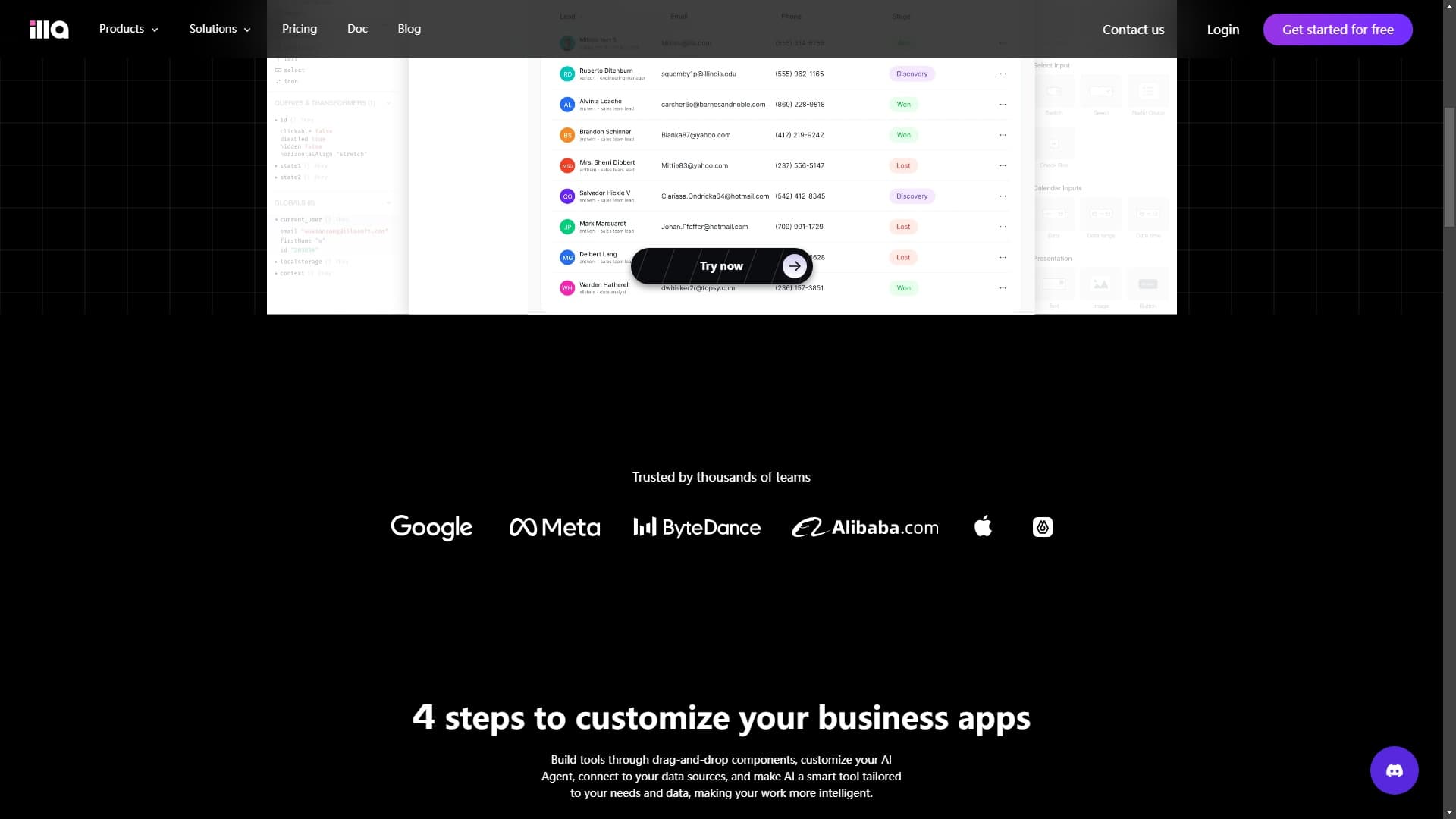Create business apps like assembling blocks | ILLA Cloud