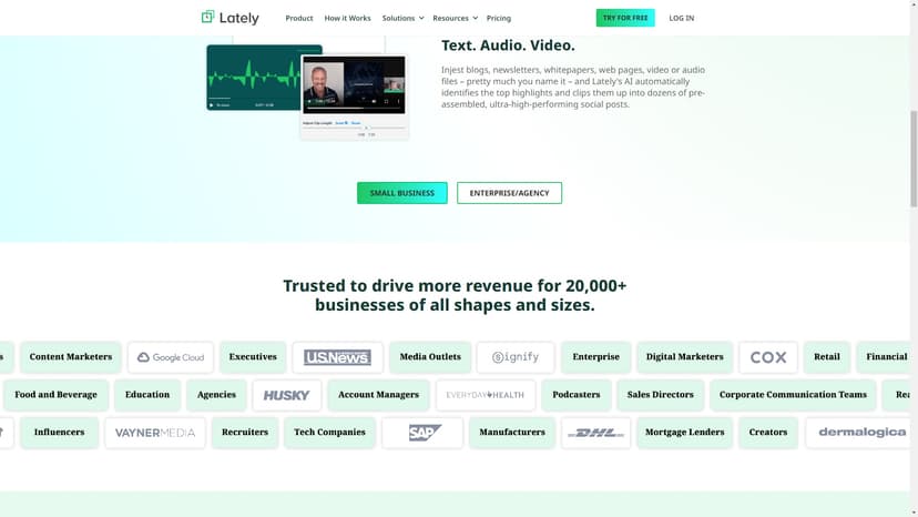 Lately - Lately使用人工智能和神经科学来学习品牌的多种语言和细微差别，并将已有的大量长文本转化为高效的社交媒体内容。