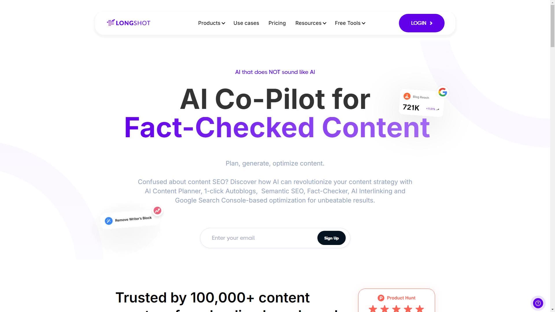 LongShot: AI Co-Pilot to Plan, Generate, Optimize Content