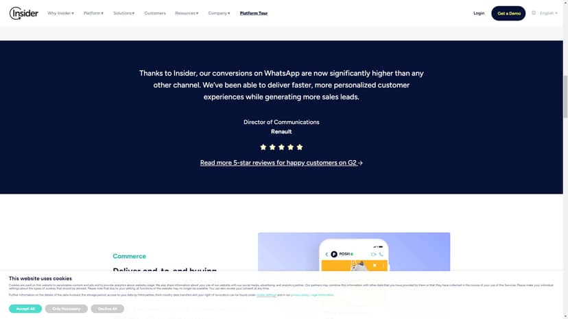 Insider - Insider提供了一种基于AI的对话式客户体验（Conversational CX）解决方案，允许用户在他们最喜欢的渠道上与其进行双向交流，从而改善市场营销、销售和支持等方面。