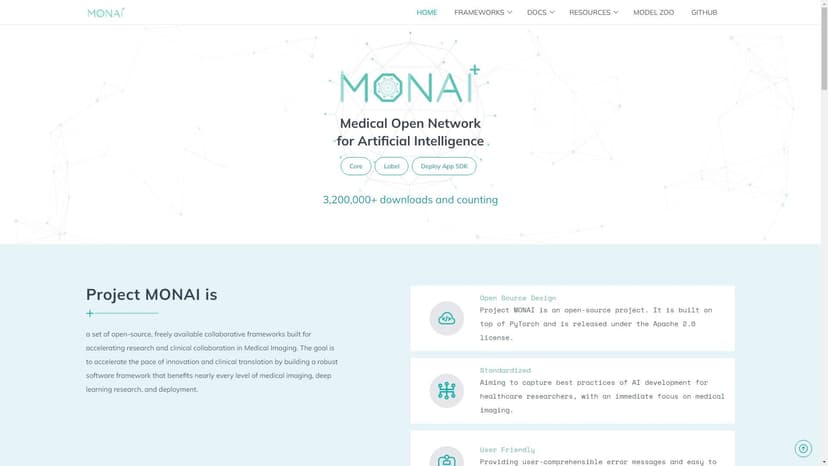 MONAI - MONAI是一款基于PyTorch的自由可用、社区支持的深度学习框架，专注于医疗图像领域。