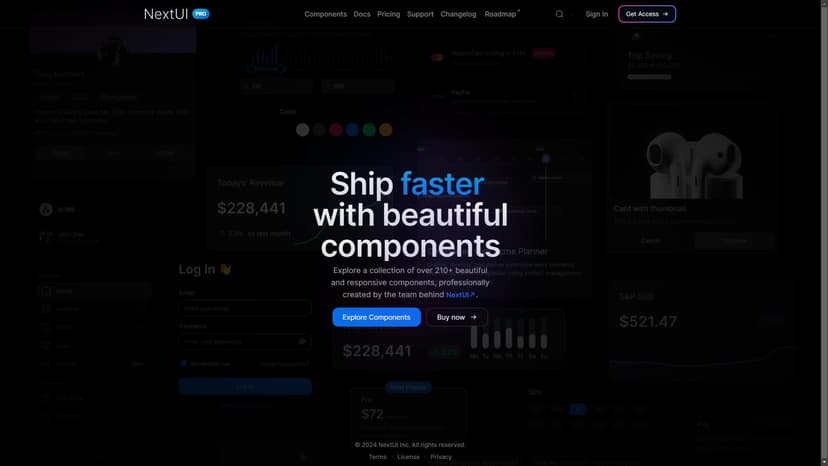 HeroUI Pro - HeroUI Pro是一款高质量的React组件集合，专为开发AI驱动的Web应用、电子商务网站、图表和仪表盘等提供支持。由HeroUI的创作者团队创建。