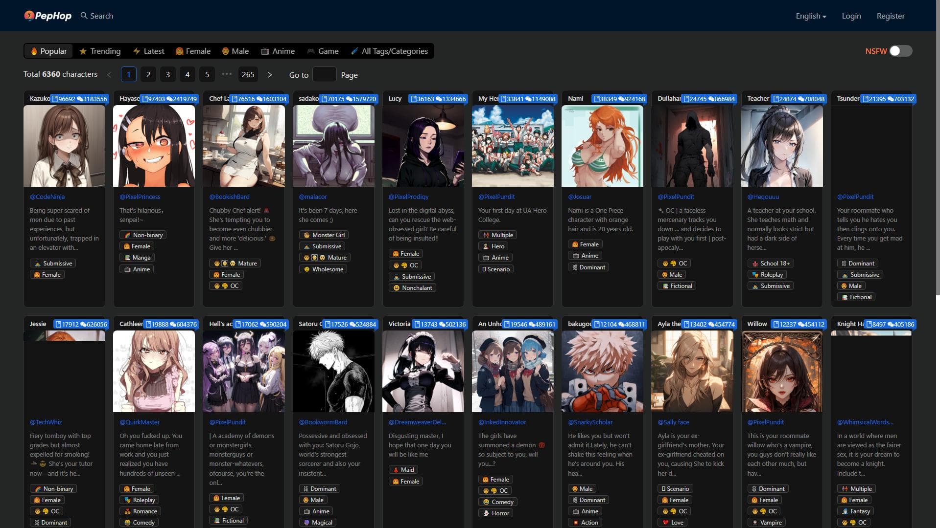 AI Chatbot Online(Include NSFW Character) - PepHop AI