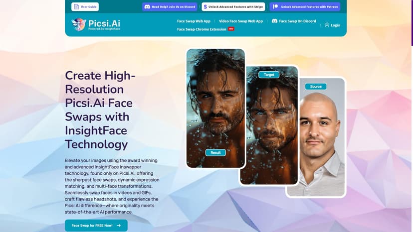 Picsi.Ai - Powered by InsightFace - "AI换脸神器，高清快速换脸"