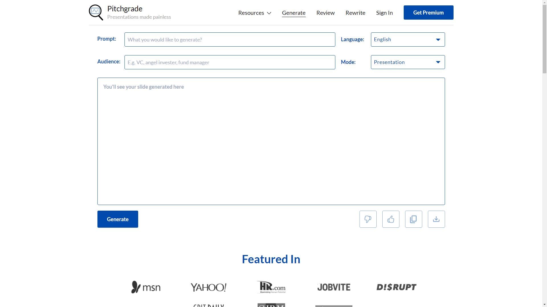 PitchGrade AI Pitch Deck Generator