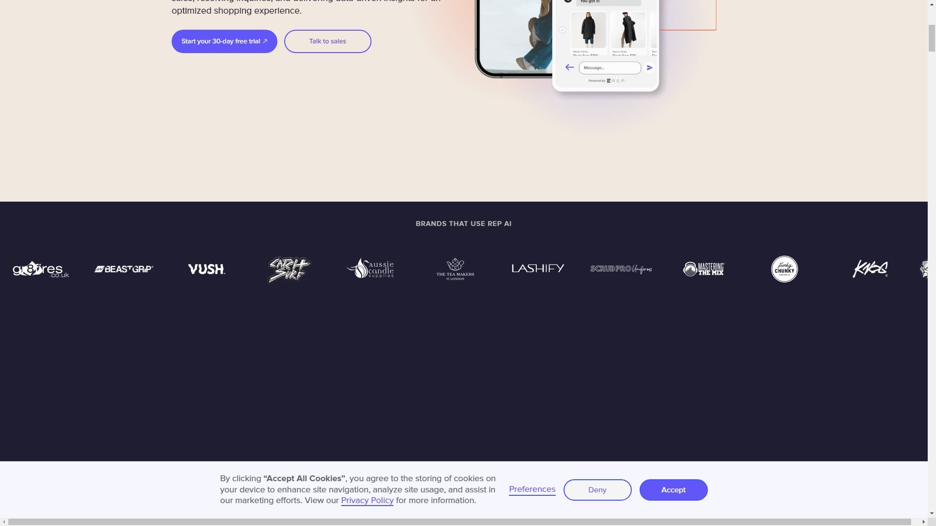 Rep AI: eCommerce Shopping Assistant - Shopify AI Sales Chatbot App