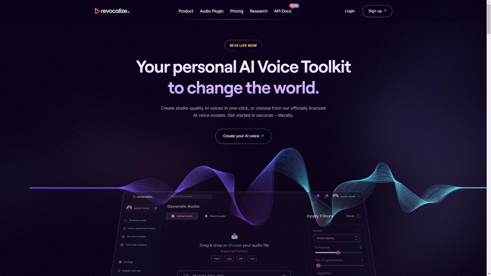 Revocalize AI â Studio-Level AI Voice Generation & Music Tools