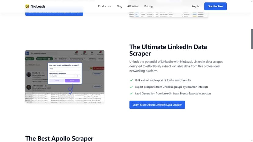 NioLeads - NioLeads提供了强大的LinkedIn和Apollo采集工具，以及HubSpot CRM集成。借助B2B探索解决方案，提升您的销售机会。