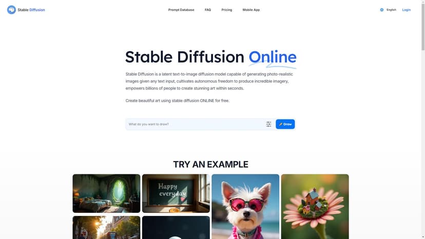 Stable Diffusion Web - Stable Diffusion在线平台，免费使用深度学习模型，可根据文字描述生成图像。