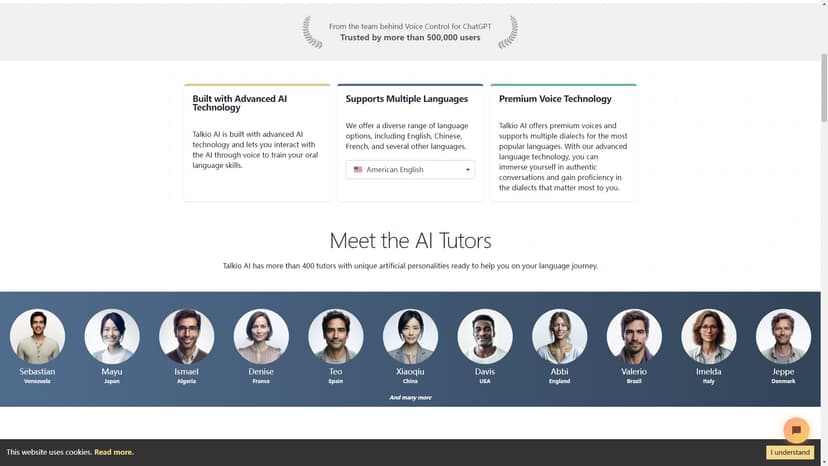 Talkio AI - Talkio AI是一款语言训练应用程序，使用人工智能技术帮助您改善口语语言技能。