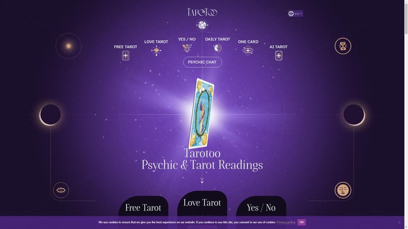 Tarotoo - Tarotoo是一个创新型交互式占卜和心灵读数平台，提供绝对免费的心灵读数与塔罗牌读数。