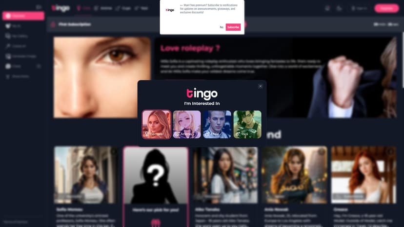 Tingo - Tingo是一个以个性化AI伴侣为核心的平台，允许用户定制其理想中的AI女友外貌、性格等多种特征。用户可以通过该平台与自己的理想伴侣进行互动交流，获得情感支持和陪伴。