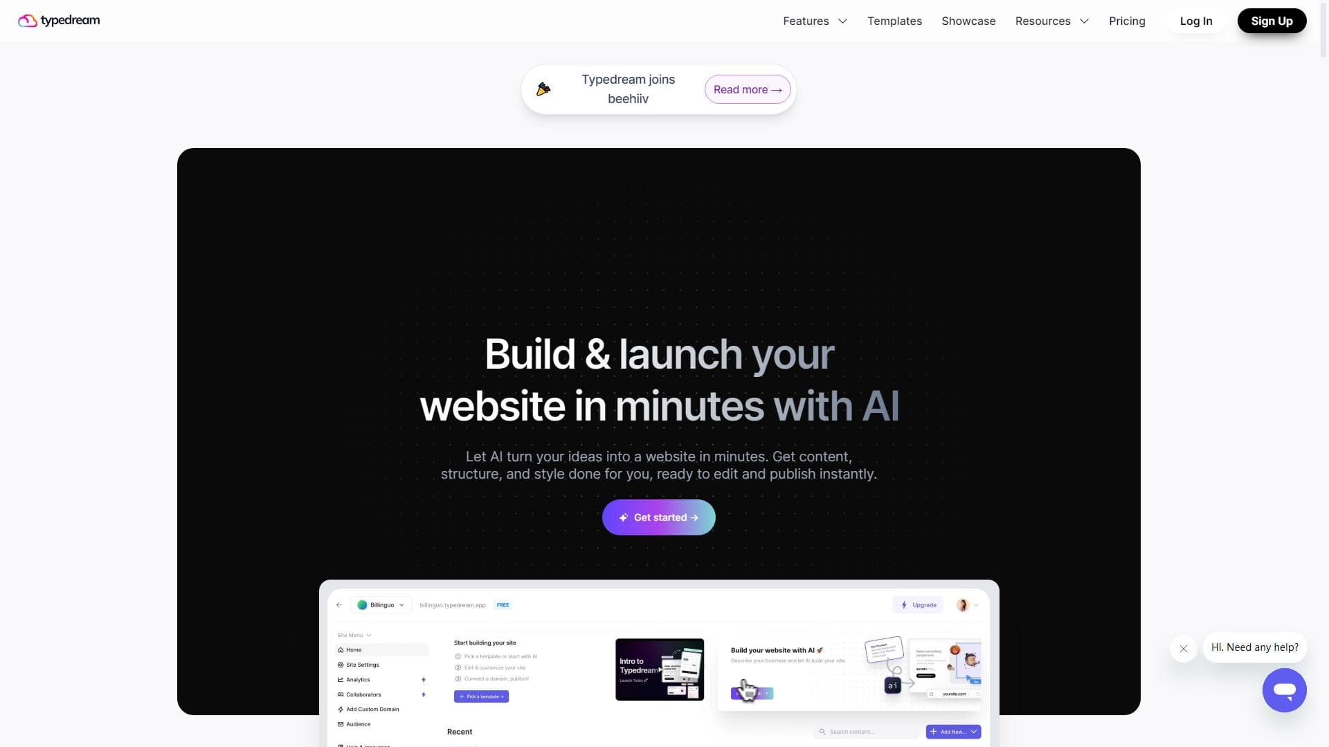 Typedream – Plan & Build Your Website with AI | AI Website Builder for Businesses & Designers