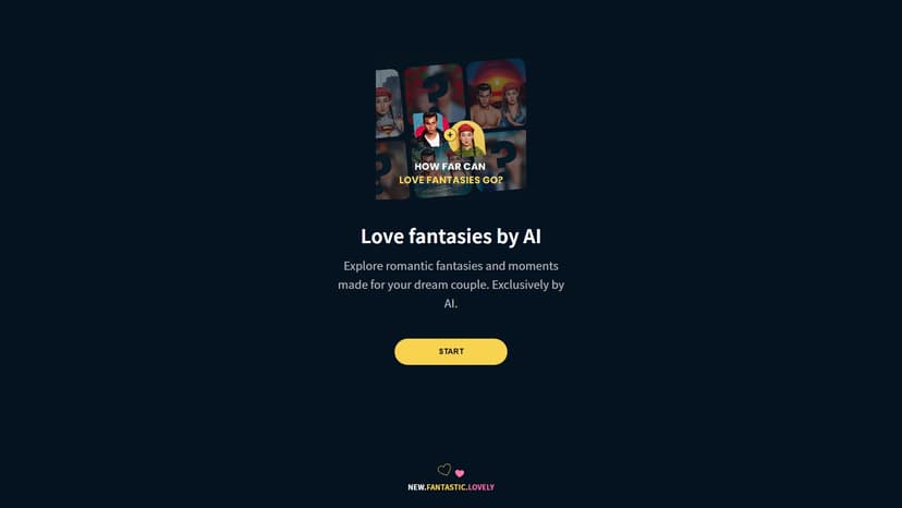 Love Fantasies by AI - Love Fantasies by AI是一款由人工智能创造的工具，可以帮助您探索浪漫的情景和瞬间。无论是为自己还是其他人的情侣，您都可以通过这个平台找到适合自己的梦幻场景。
