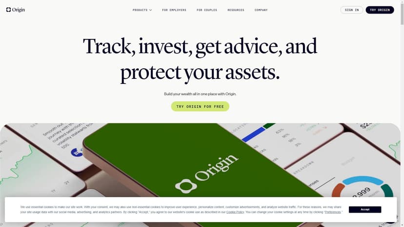 Origin - Origin是一款一体化的金融工具，提供预算、投资、高息存储和个性化财务指导等功能，帮助用户全面掌控财富。