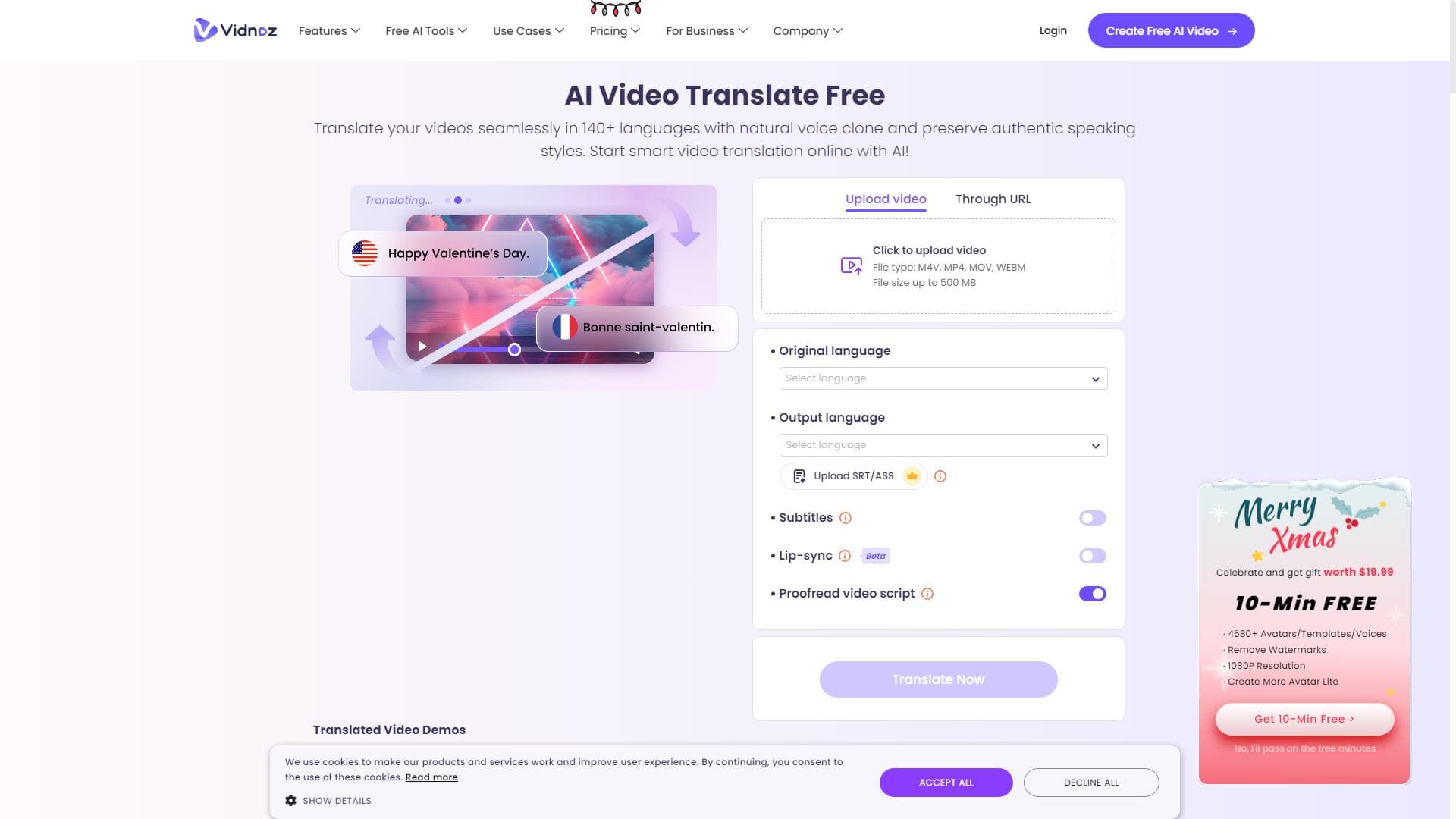  Vidnoz AI视频翻译器：将视频翻译为140多种语言仅需三步！