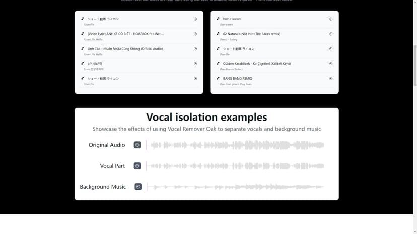 Vocal Remover Online - 提取伴奏和视频音乐，深度去除人声，免费在线！