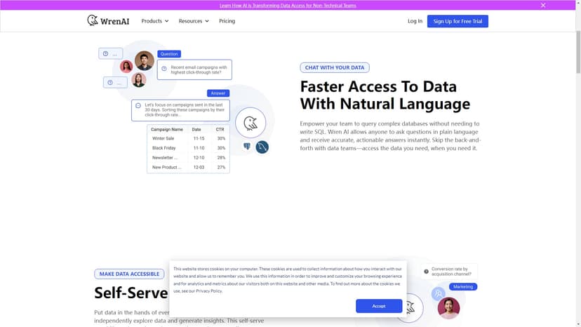 Wren AI Cloud - 通过自然语言查询，从任何数据库获取实时见解、SQL和仪表板，提升决策能力，降低瓶颈并减少成本。