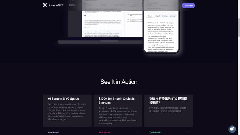 XspaceGPT - 使用XspaceGPT，您可以轻松地将Twitter Spaces下载并探索AI生成的摘要和思维导图。我们的免费AI工具使搜索、分析和理解对话变得容易，适合存档或分析对话。