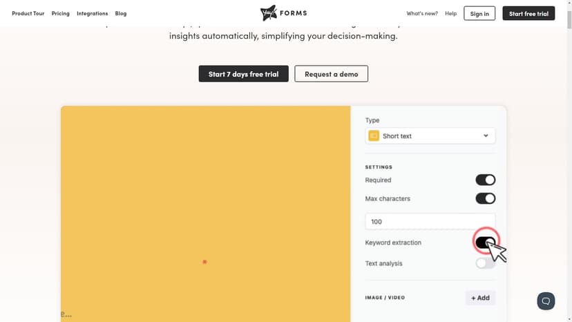 Yay! Forms - Yay! Forms 是一款 AI 工具，可以帮助您轻松地创建个性化调查、测验或表格，并自动将数据转换为有价值的见解，简化您的决策过程。