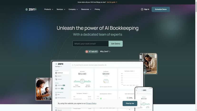 Zeni AI Bookkeeping - 使用 Zeni AI Bookkeeping，专业会计团队将帮助您每一步。预约免费演示！