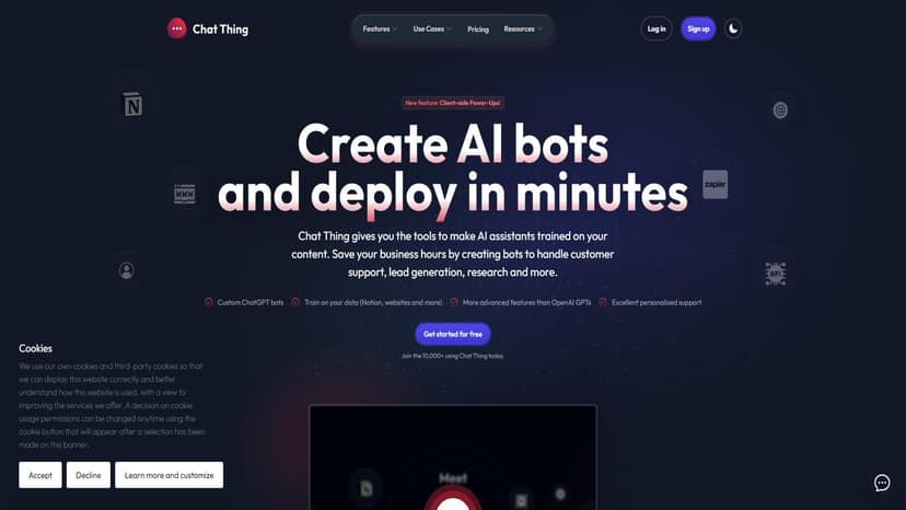 Chat Thing - Custom ChatGPT bots using your data
