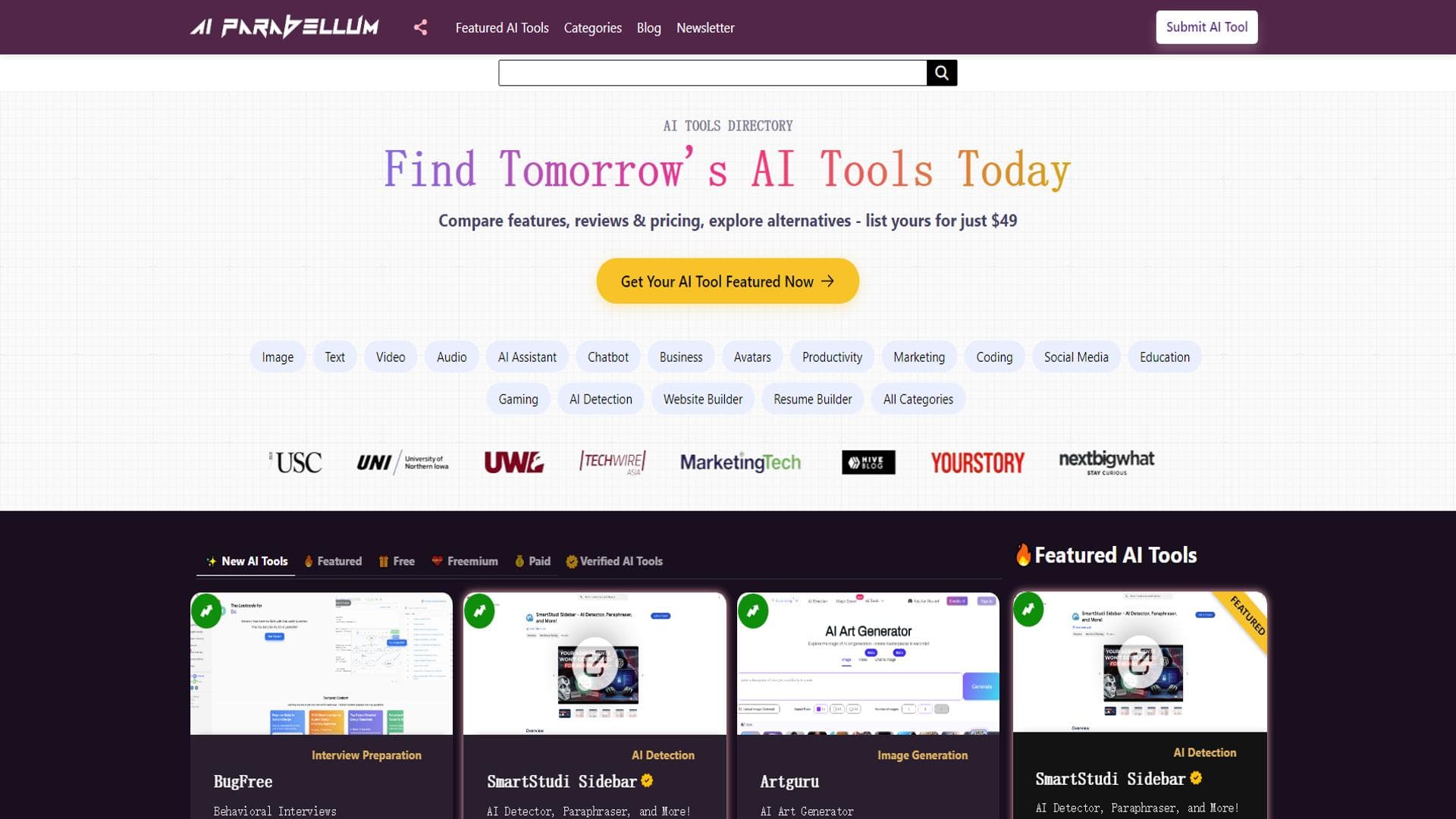 AI Tools Directory | Browse & Find Best AI Tools - AI Parabellum
