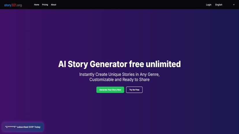 AI Story Generator free unlimited - 免费AI写作工具，无限创作。