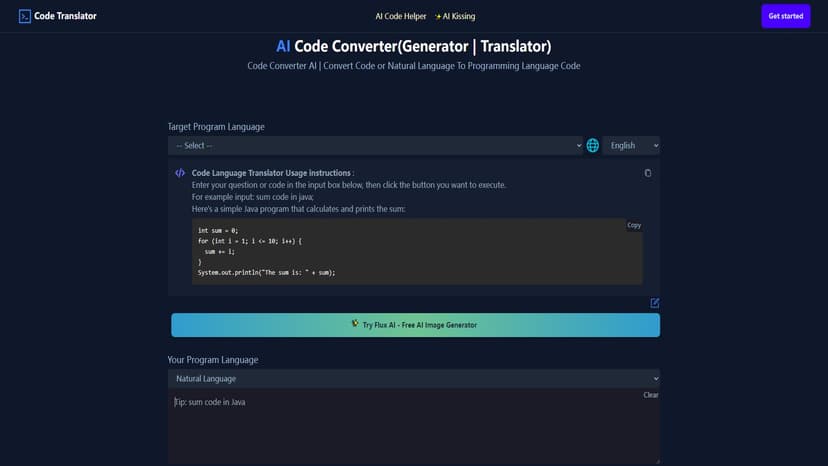AI Code Converter - 使用AI将代码或从一种编程语言转换为另一种编程语言。AI代码翻译器可轻松将任何语言的代码与另一语言进行互相转换。