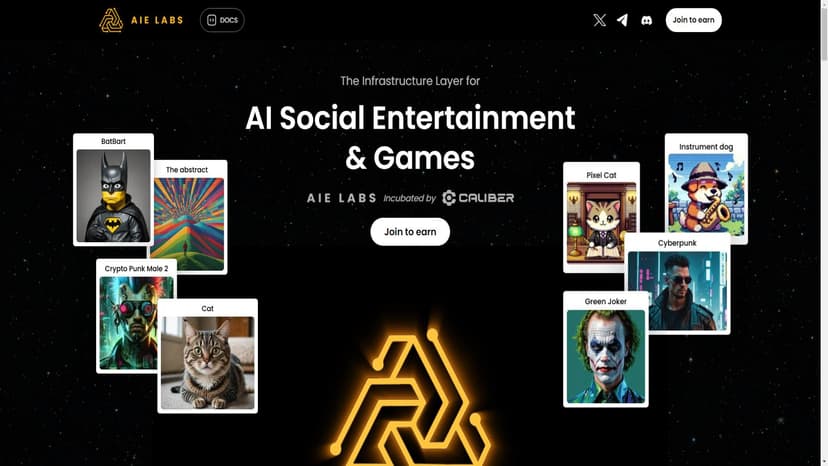 AIE Labs - AIE Labs是AI社交娱乐的基础设施层，推动未来去中心化娱乐的发展。