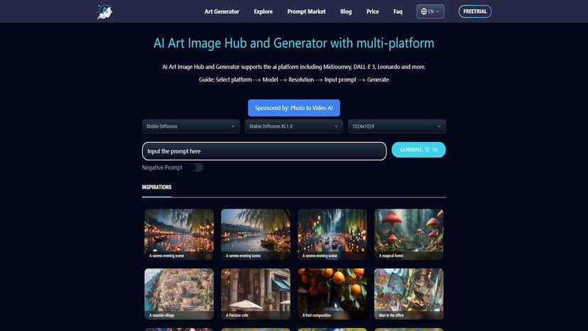ArtiverseHub - ArtiverseHub是一款在线AI艺术生成器，支持多种AI平台，帮助用户轻松创作艺术图像。