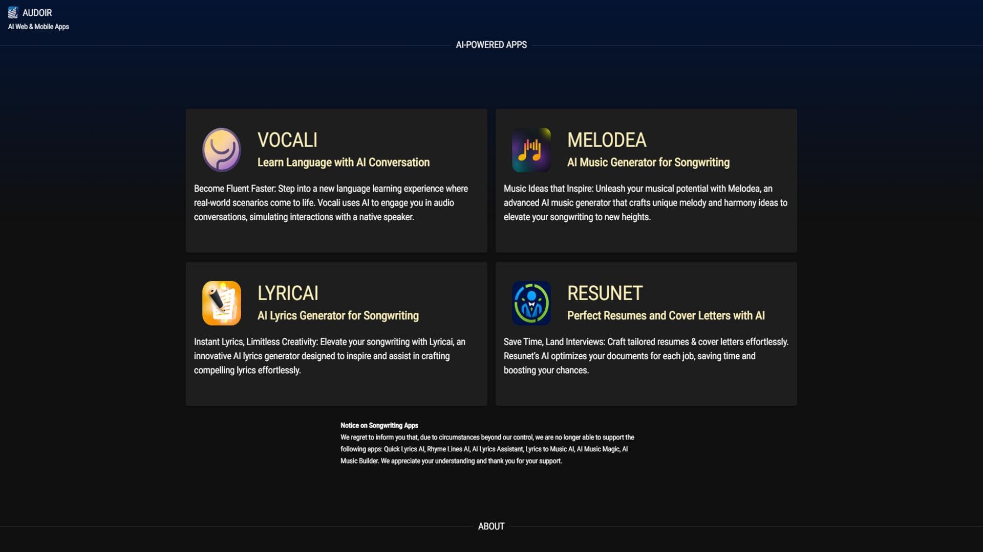 AUDOIR | AI Web & Mobile Apps