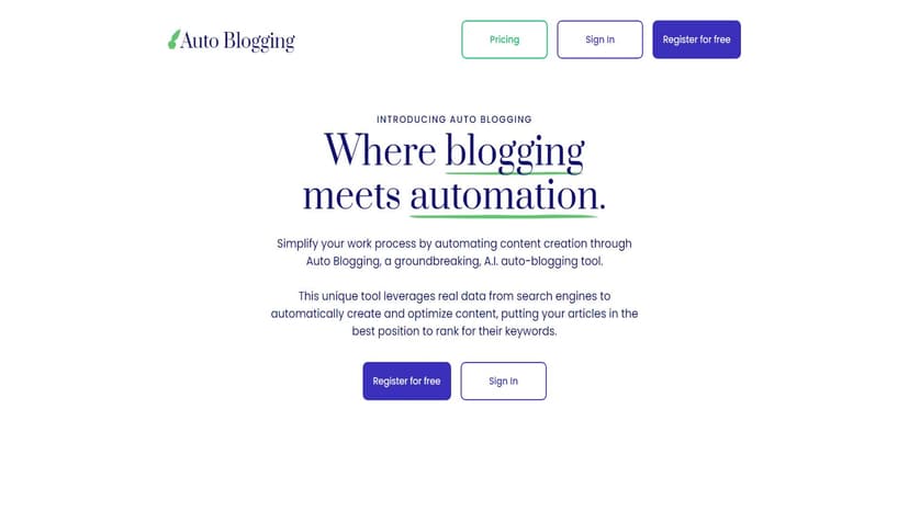 Auto Blogging - Auto Blogging 自动发布博客、关键词研究和外链建设，助力网站增长。