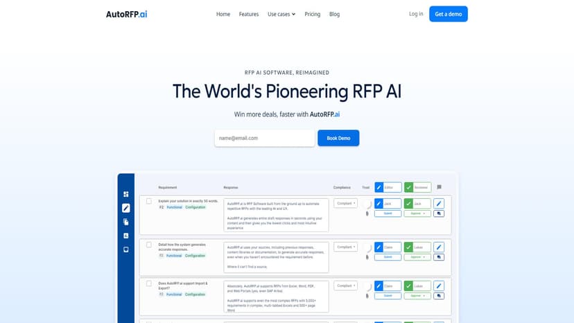 AutoRFP.ai - AutoRFP.ai 是一款自动化 RFP 响应的 AI 软件。