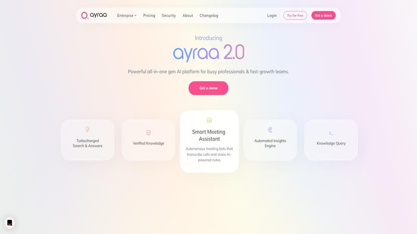 Ayraa - Ayraa 是一款帮助用户连接和管理多个应用的工具，提供快速搜索和智能答案获取功能。