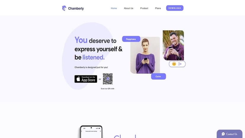 Chamberly - Chamberly 是一个管理心理健康的便捷工具，提供点对点的情绪发泄体验。