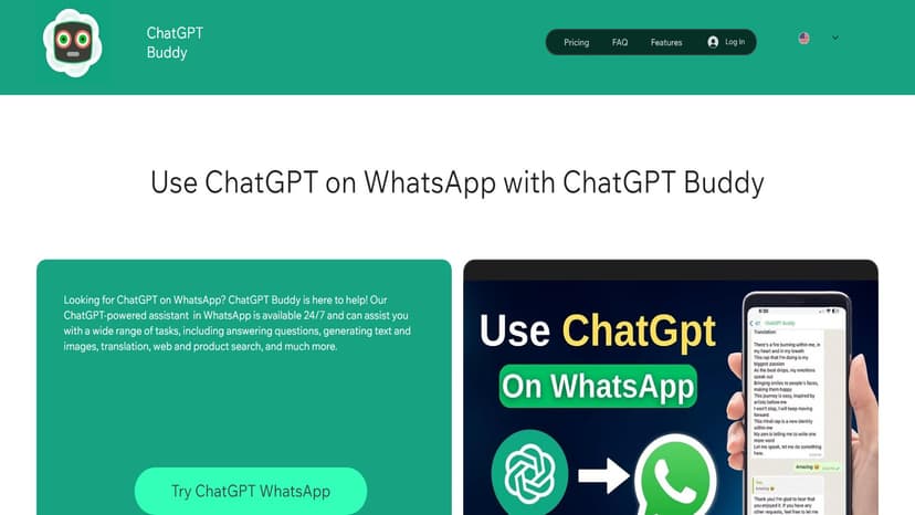 ChatGPT Buddy - ChatGPT Buddy是WhatsApp上的AI助手，提供24/7的智能服务。