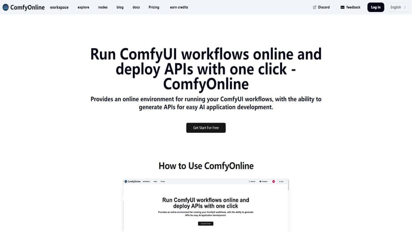 ComfyOnline - 提供在线环境运行ComfyUI工作流，支持生成API，便于AI应用开发。